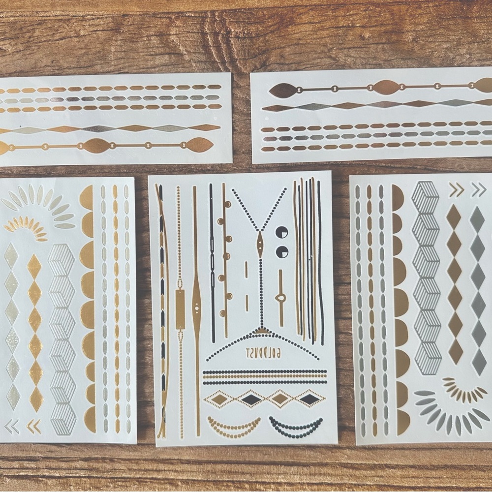 Flash tats- stunning + super fun temp tats in gold, black & silver!